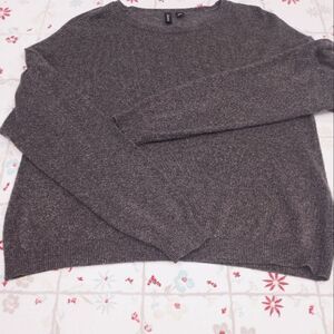 Relativity LGrayAngoraNylonRayon MetalicLngslvsKnitted CrewNeck Women's Sweater.